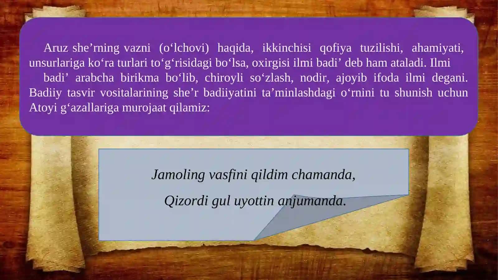 G‘AZALDA BADIIY TASVIR VOSITASINING O‘RNI 4