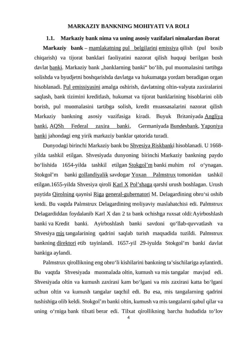 MARKAZIY BANK VA UNING FUNKSIYALARI 4