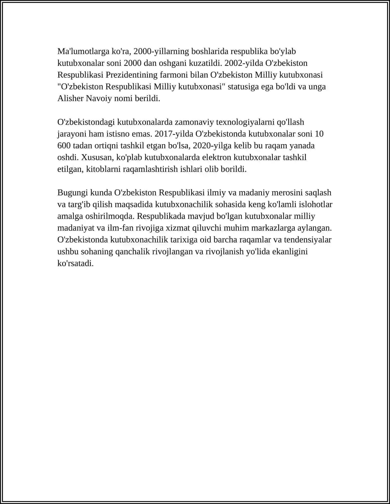 Oʻzbekistonda Kutubxonachilikning Rivojlanish Tarixi 4