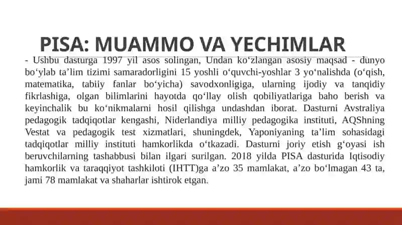 Ta’lim sifatini baholash boʻyicha xalqaro tadqiqotlar 4