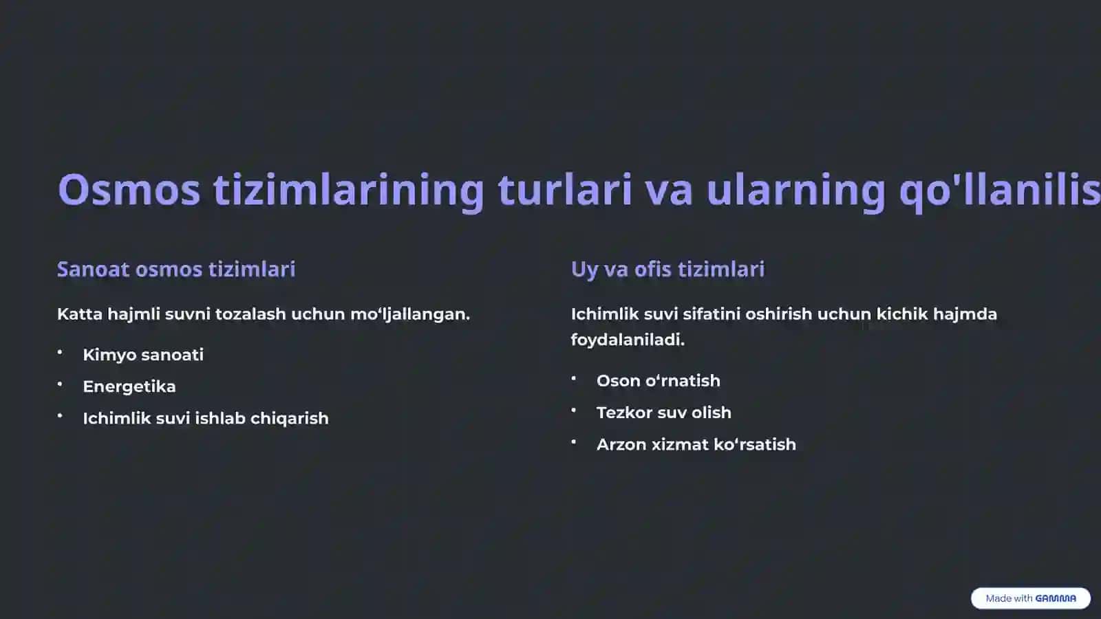 Osmos Usulida Oqava Suvlarni Tozalash 4