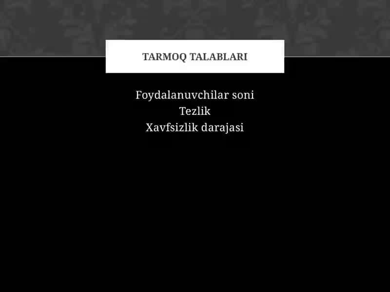 Tarmoqni loyihalash 4