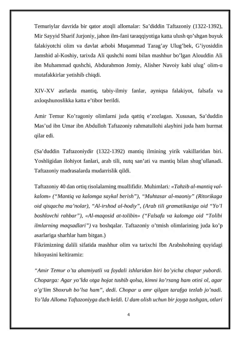 Temuriylar davridan fan, ta`lim, madaniyat va me`morchilik 4