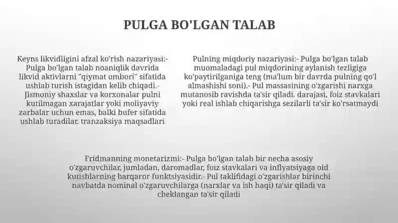 Pul Bozorida Keyns Muvozanati 4