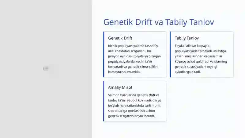 Populyatsion Genetika: Genetik O'zgarishlar va Evolyutsiya 4