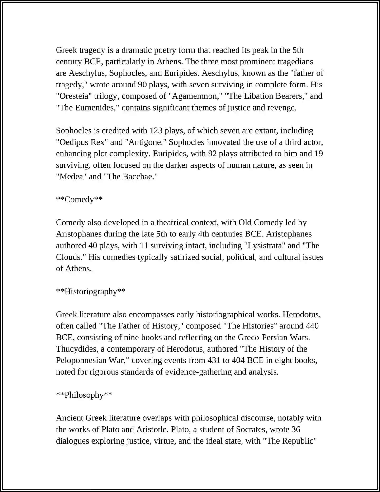 Ancient Greek Literature 4