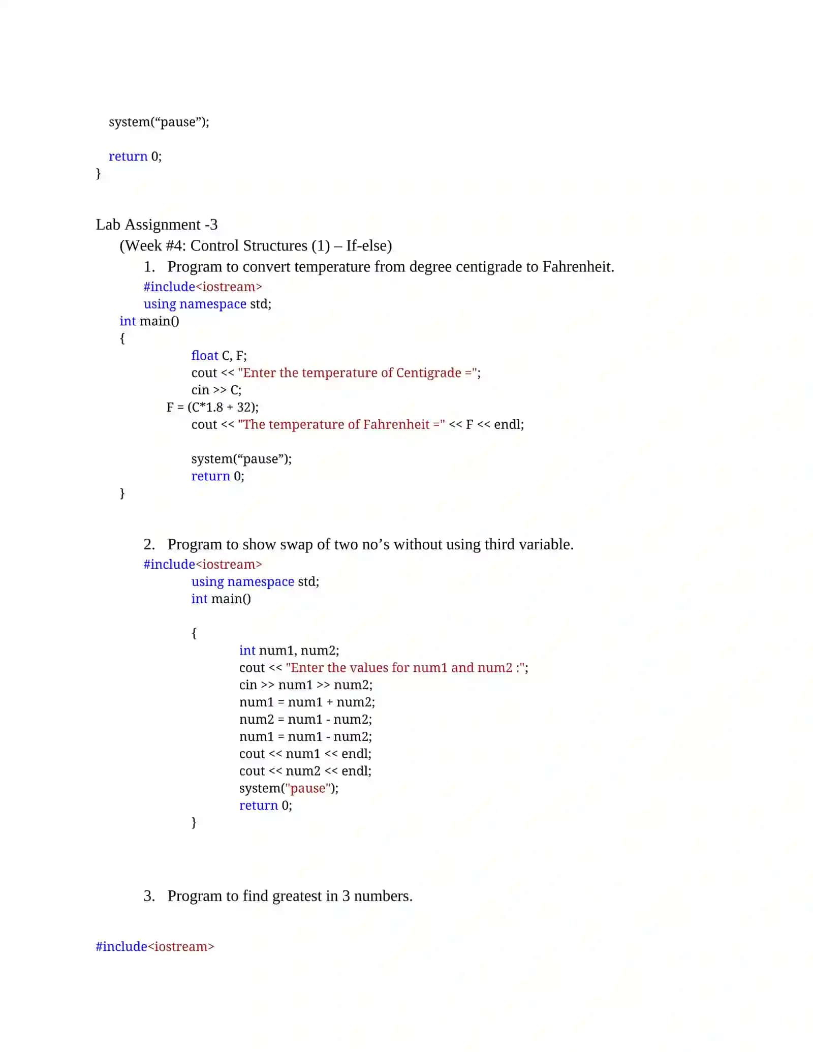 Practical Lab Assignments – Object Oriented Programming 1 4