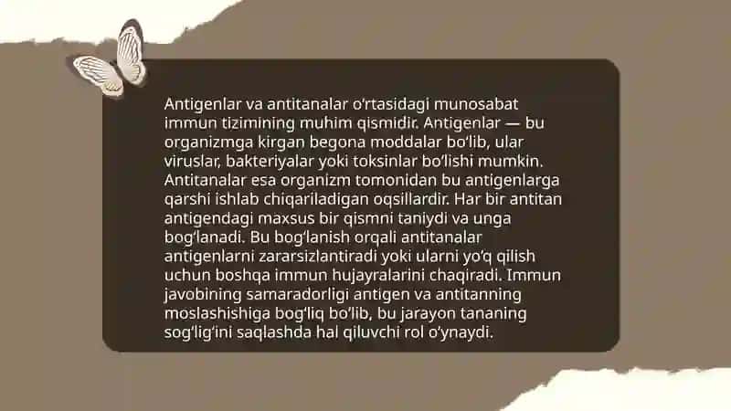 Antigenlarning antitanalar bilan munosabati 4