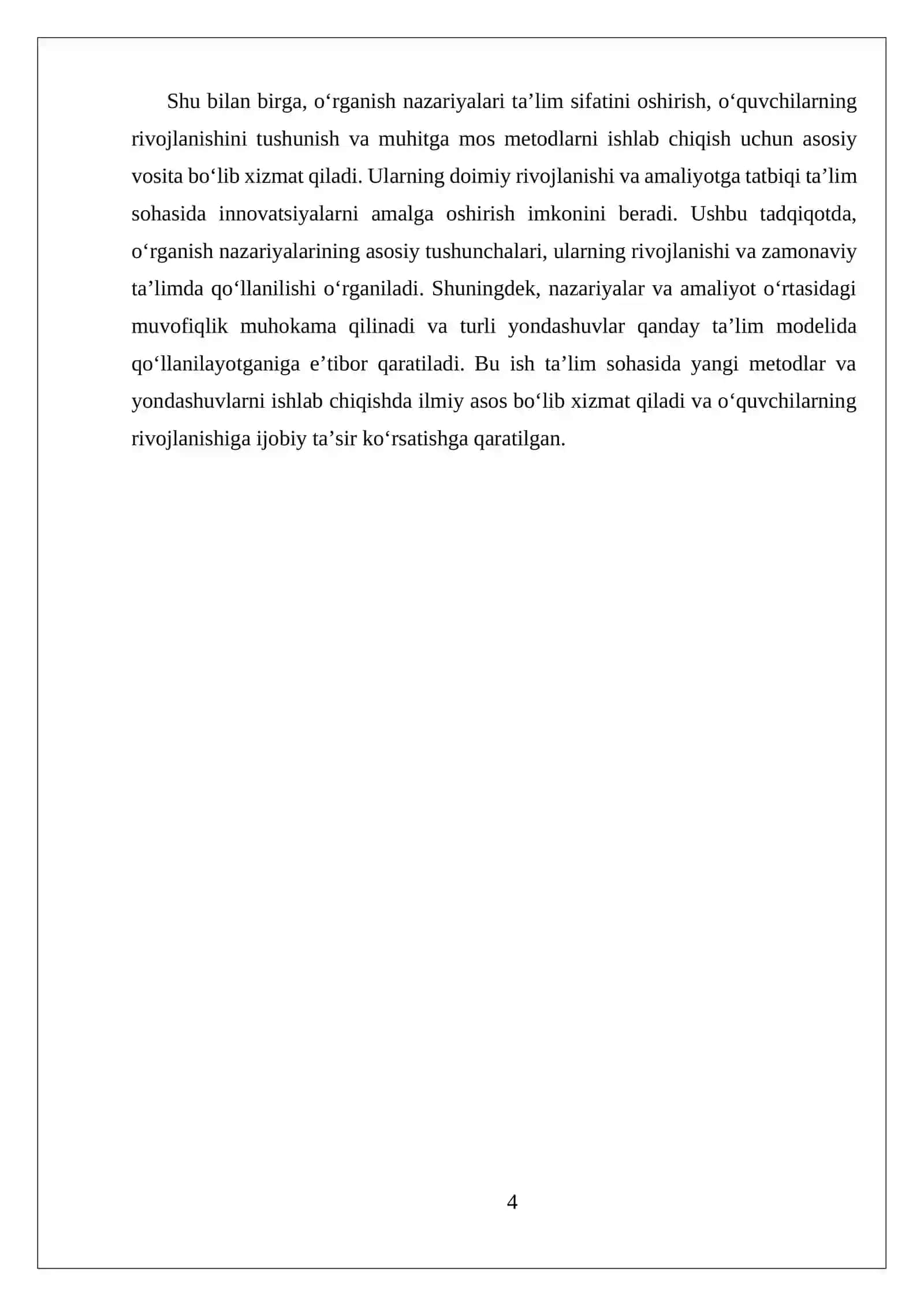MUSTAQIL ISH OʻRGANISH NAZARIYALARI 4