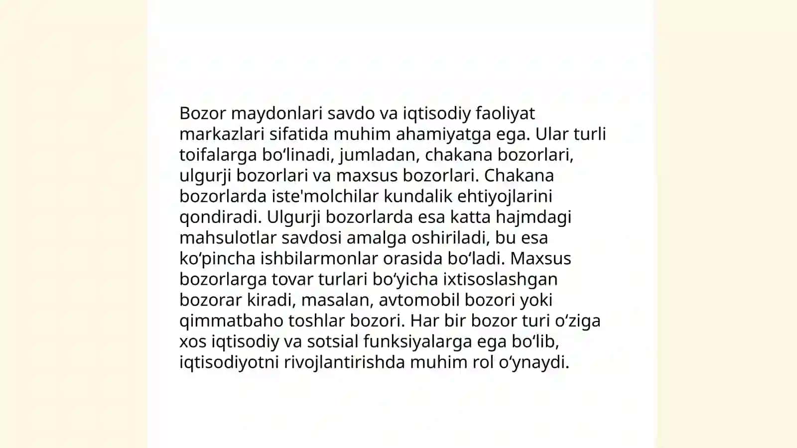 Bozor infratuzilmasi va uning unsurlari 4
