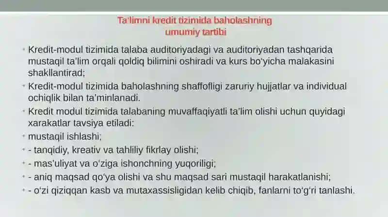 Kredit-modultizimi baholashtartibi 4