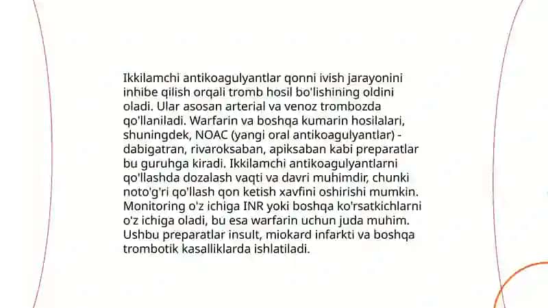 Birlamchi Antikoagulyantlar 4