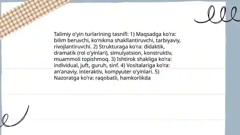 Talimiy o'yinlar nazariy asoslari 4