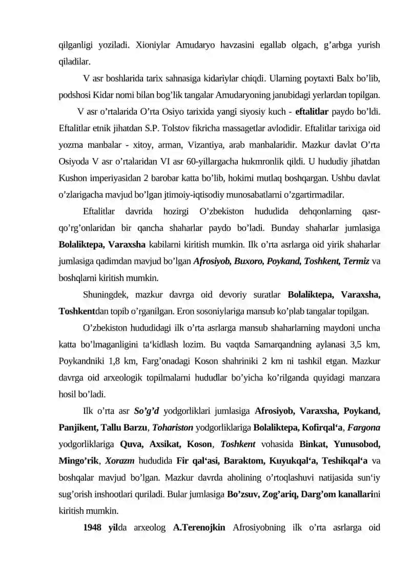 O`RTA ASRLARDA JAHON TARAQQIYOTINING UMUMIY TARAQQIYOTI 4