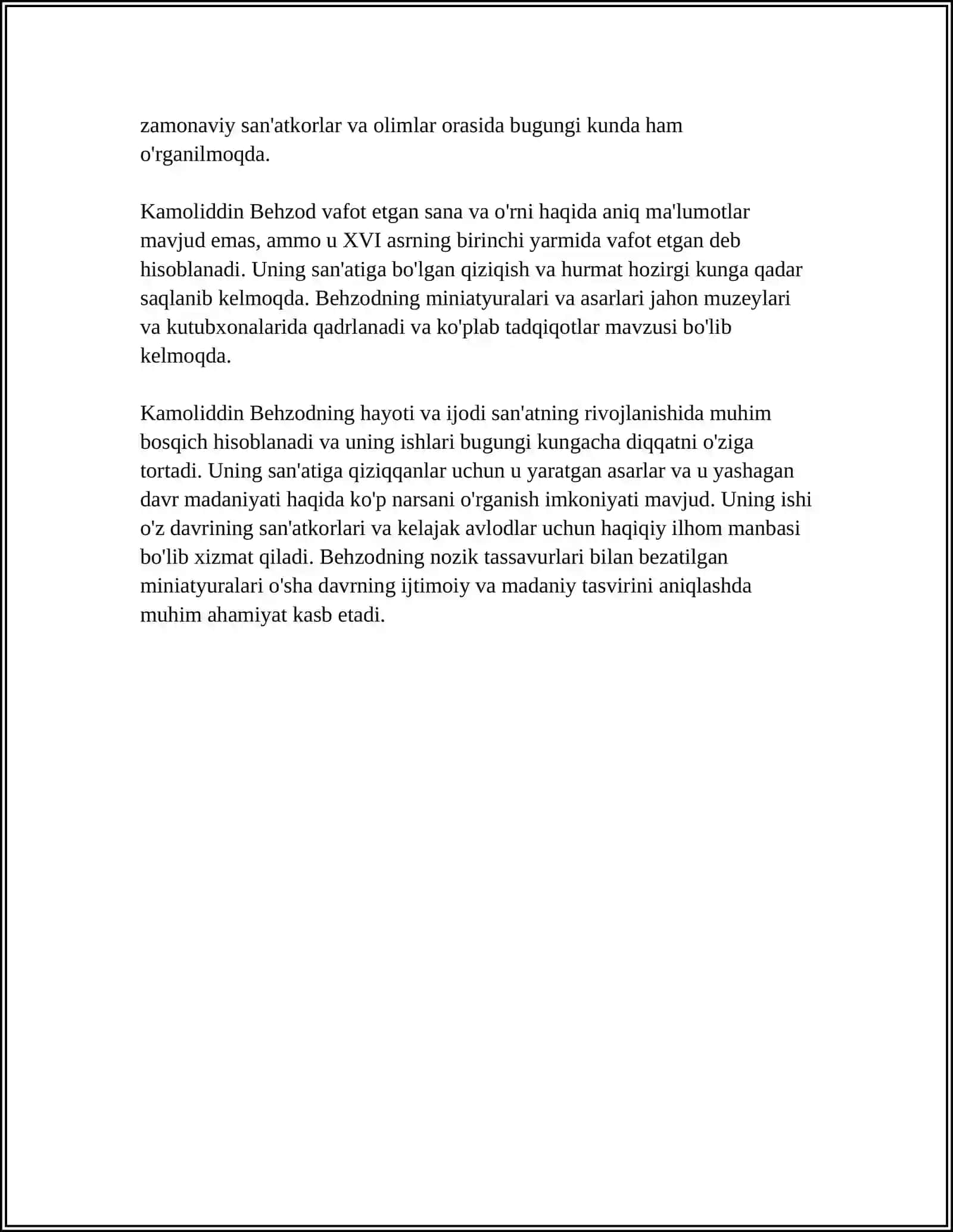 REFARAT: Kamoliddin Behzodning hayoti va ijodi 4