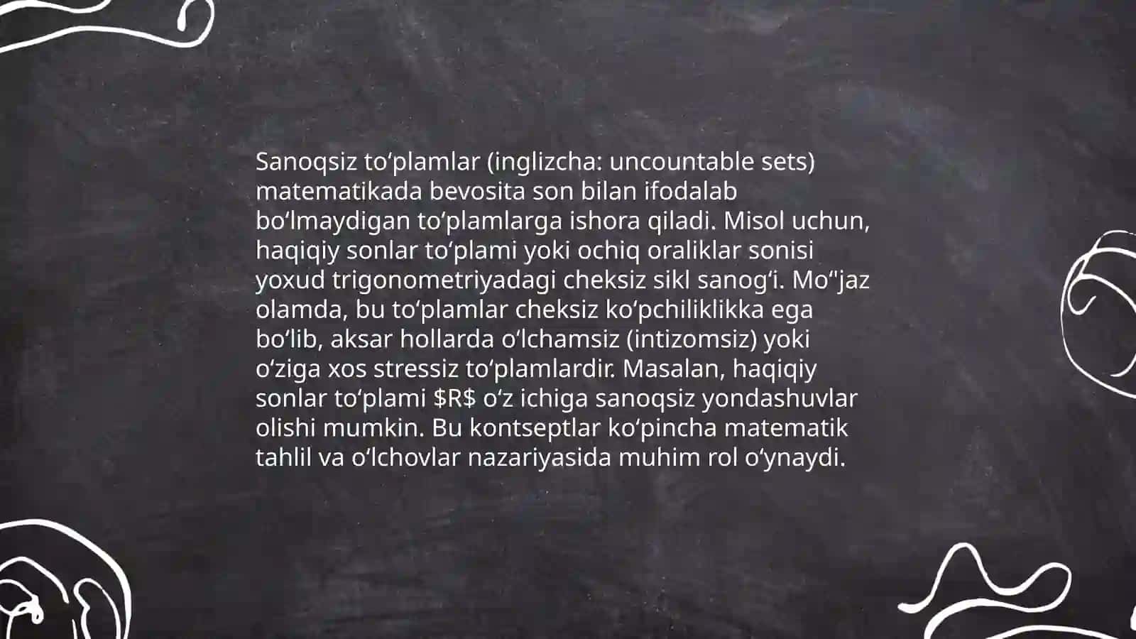 Tóplam quvvati.Sanoqli va sanoqsiz toʻplamlar 4
