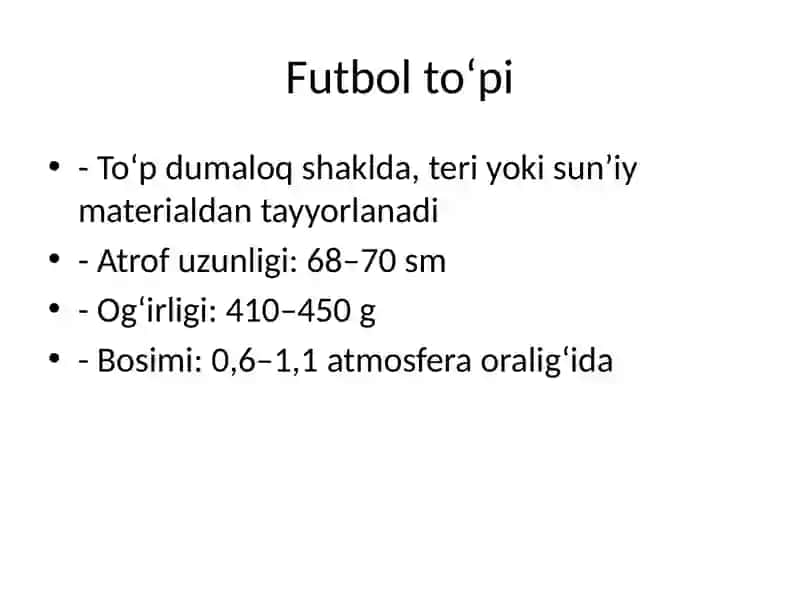 Futbol o‘yinining qoidalari 4