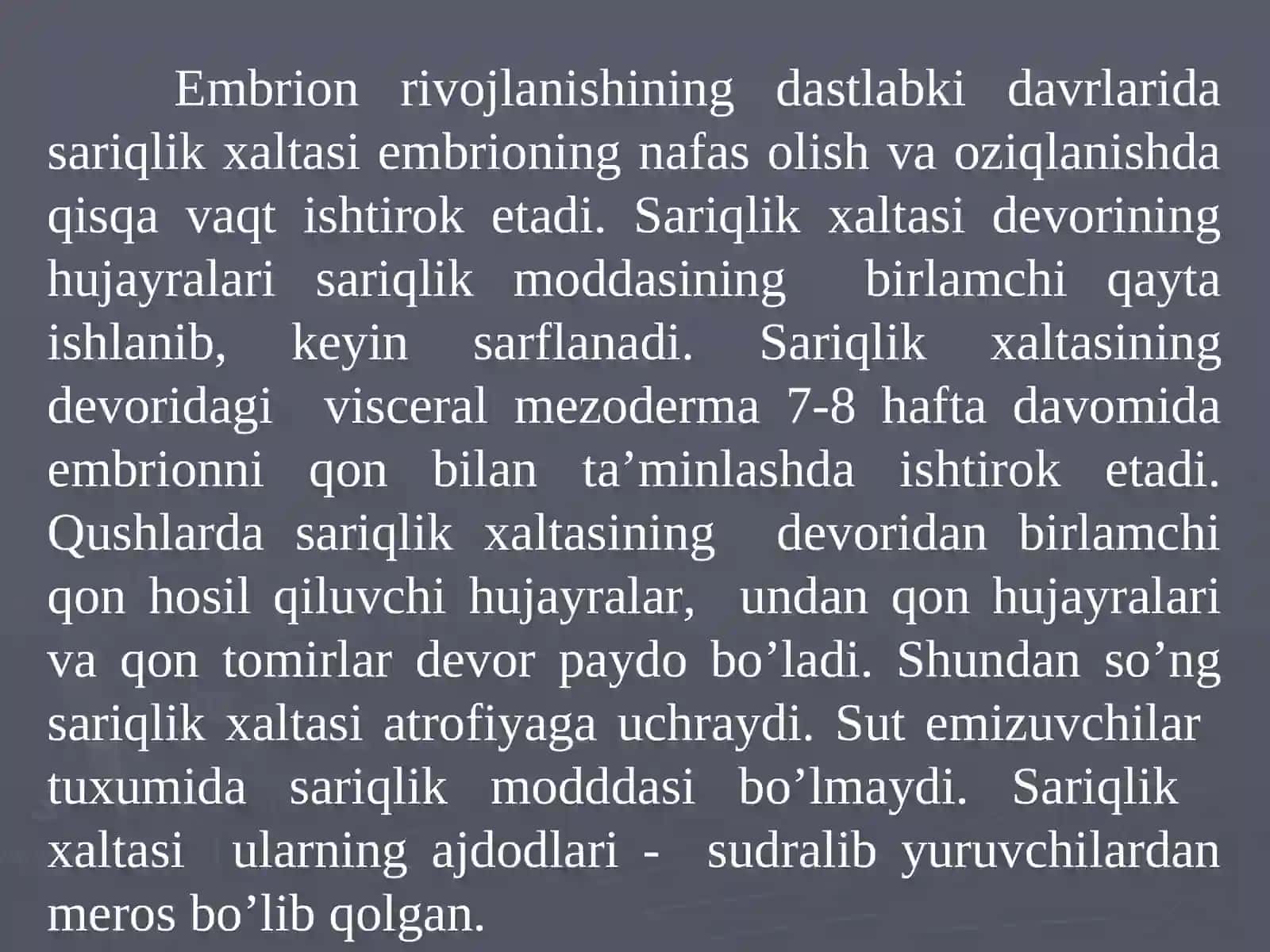 Embrionning provizor organlari 4