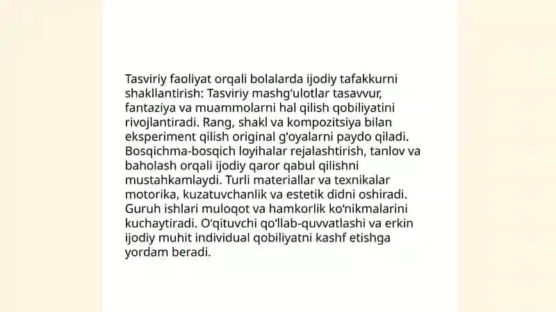 Tasviriy faoliyatning ahamiyati 4