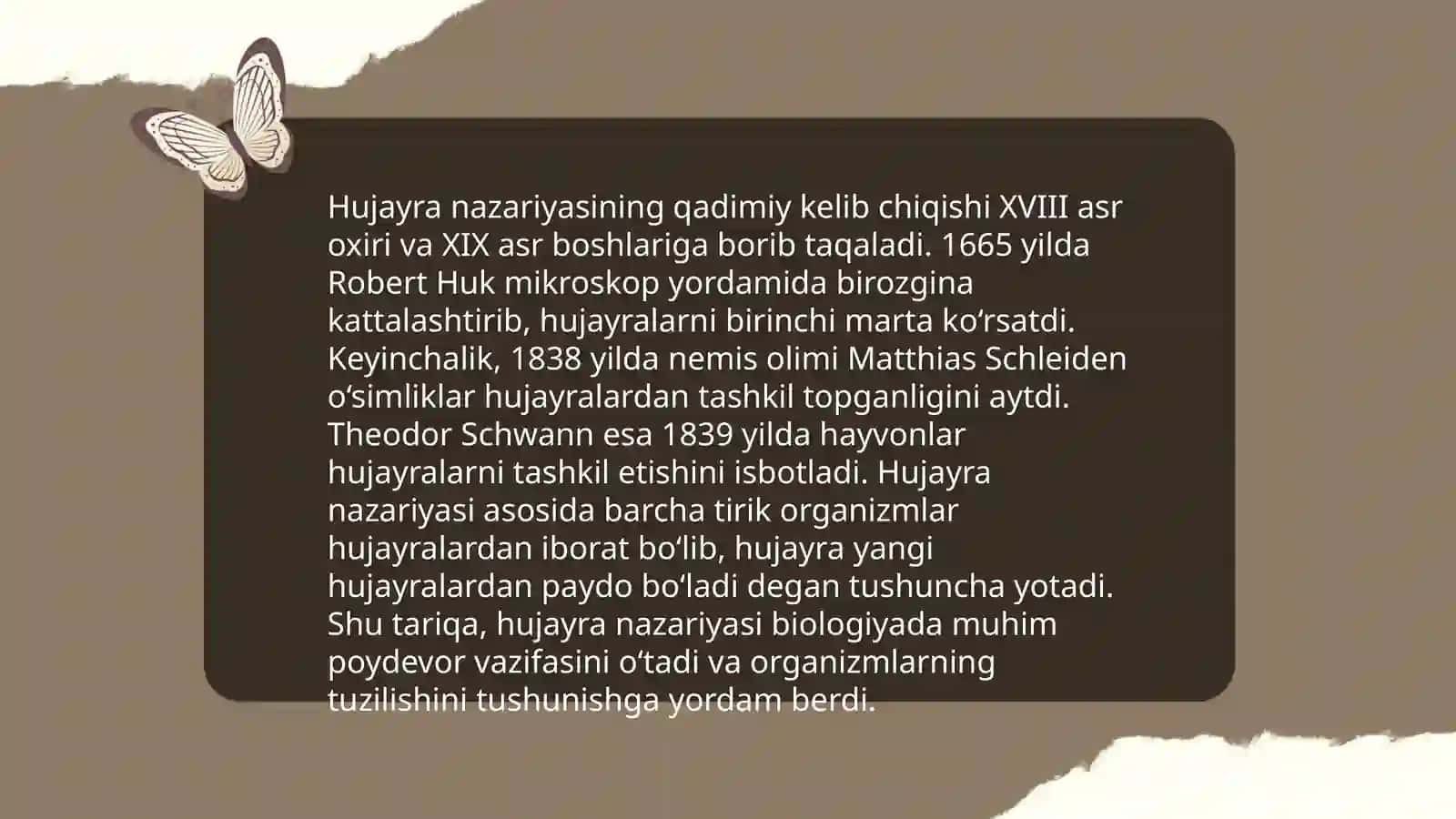 Hujayra nazariyasining yaratilish tarixi 4