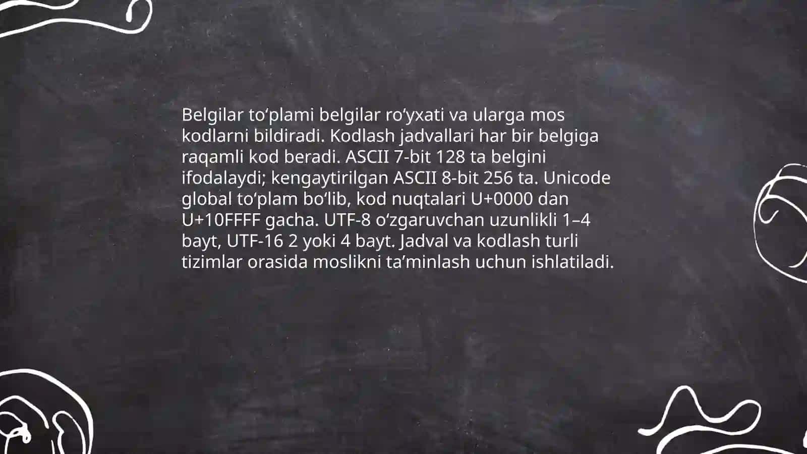 Matnli axborotlarni kodlash 4