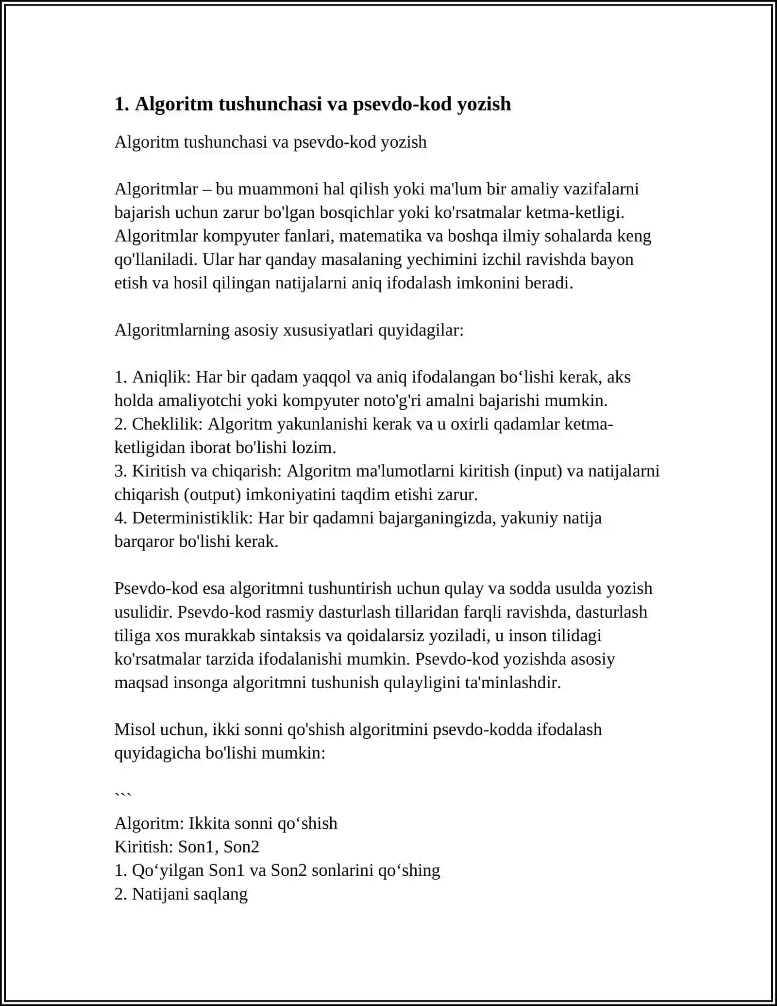ALGARITMLAR VA DASTURLASH ASOSLARINI AMALDA QO'LLASH 4