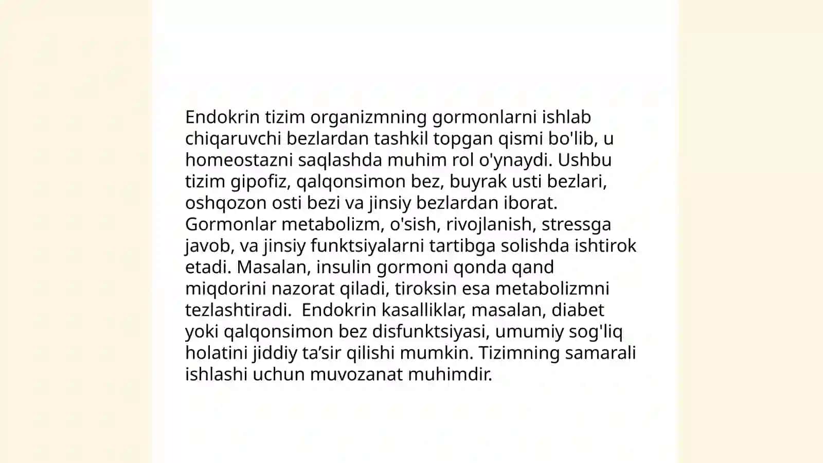 Gormonlar ta'sirini biokimyoviy baholash 4