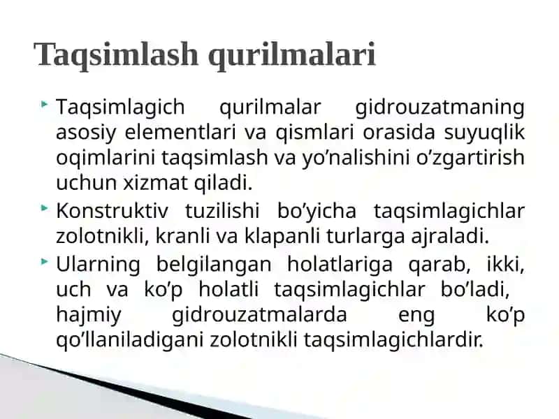Gidropnevmoyuritmalarning tuzilishi va ishlash prinsipi 4