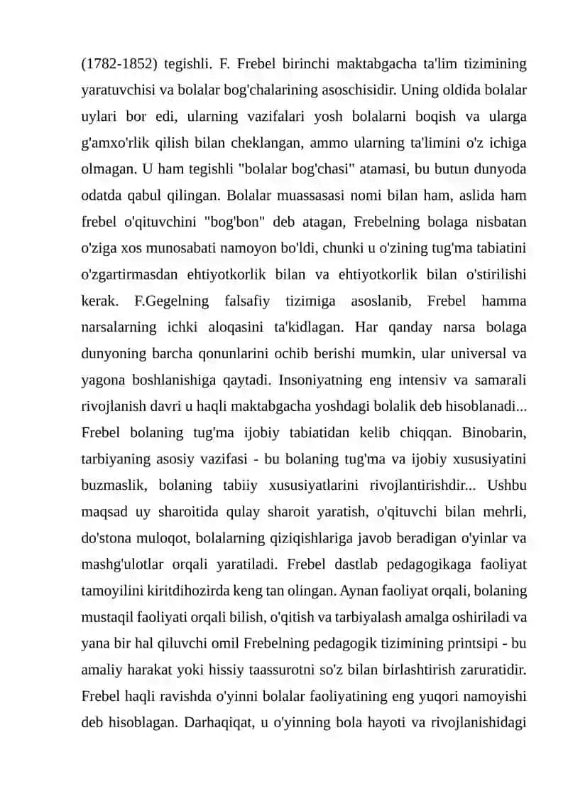 F.FREBELNING DIDAKTIK TIZIMI STEAM TA'LIM MODULI 4