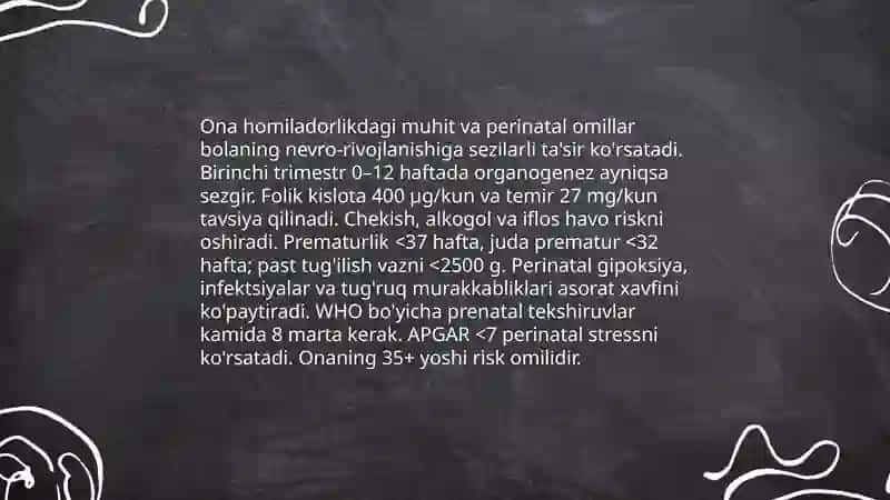 Bola rivojlanishida muhitning tasiri 4