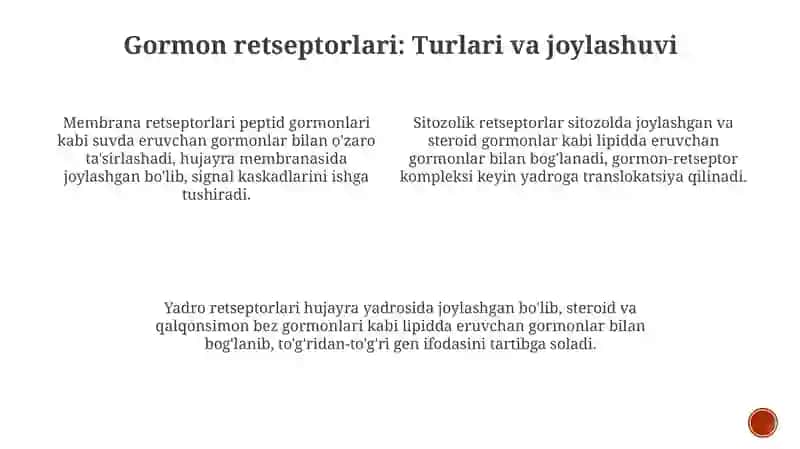 Gormonlarning nishon hujayralariga ta'sir mexanizmi 4