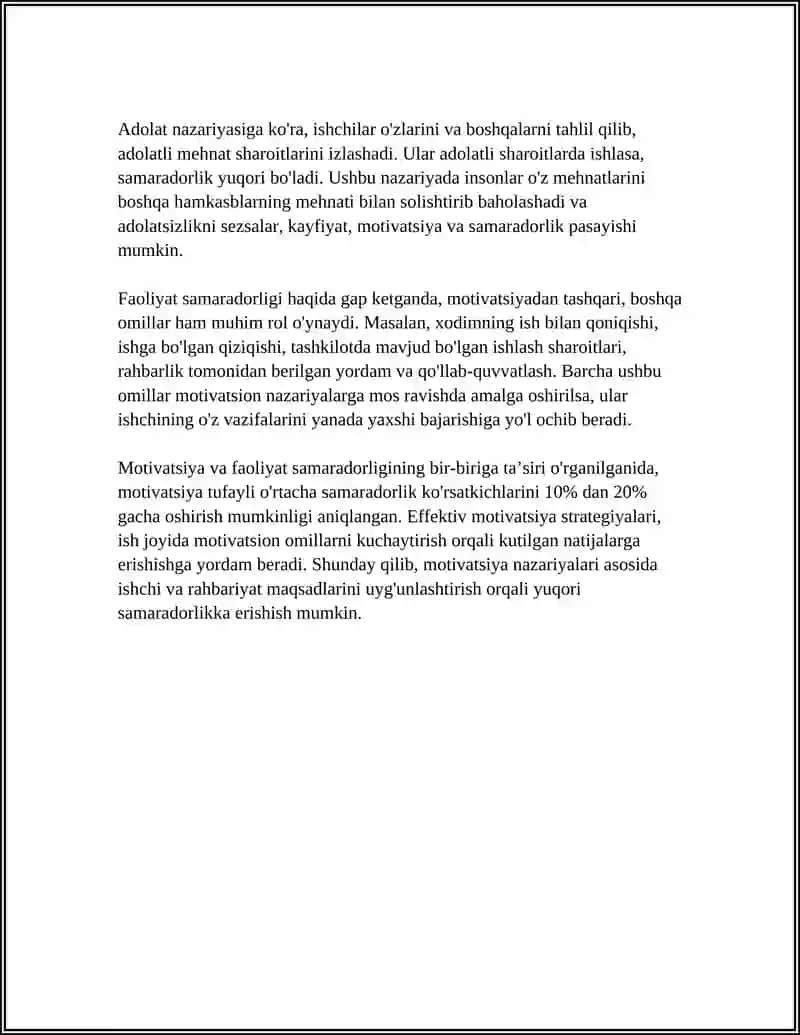 Motivatsiya va faoliyat samaradorligi 4