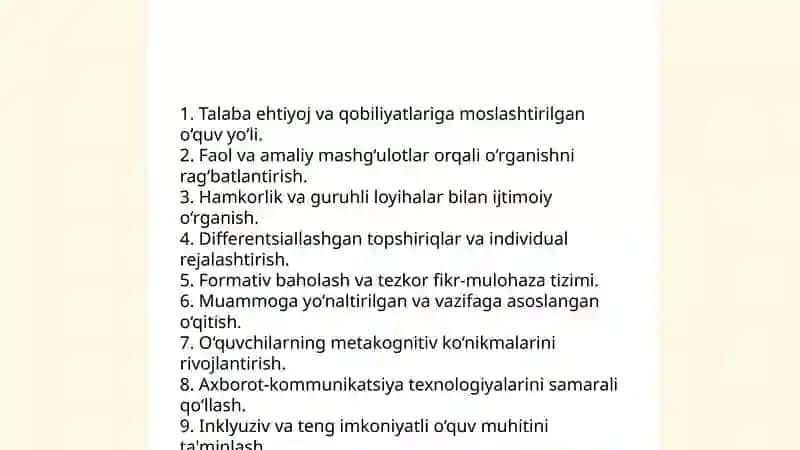 O‘qitishning didaktik tamoyillarini yaratish g‘oyalari 4