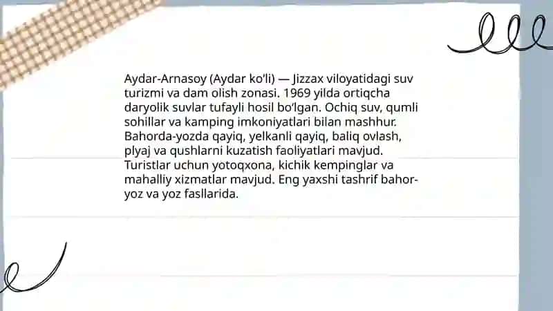 Jizzax viloyatining turistik resurslari 4