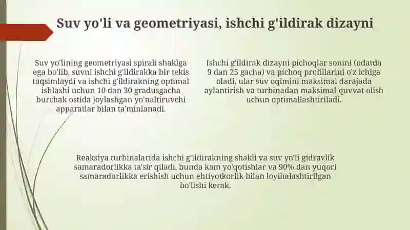 Reaktiv gidrotrubinalarning ishlash jarayoni 4