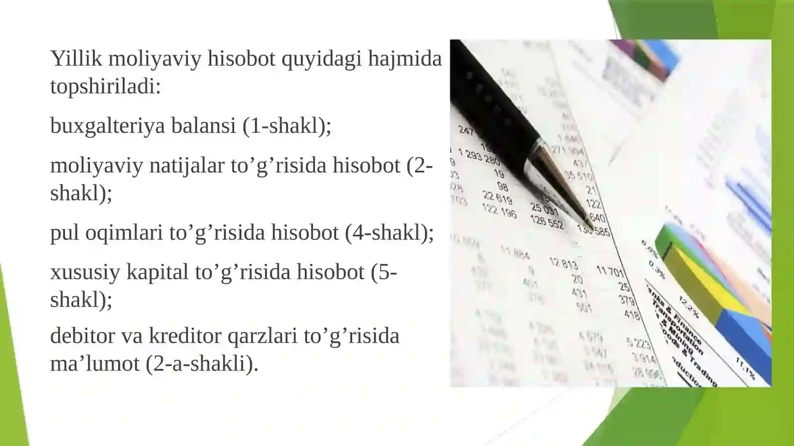 Moliyaviy hisob va hisobotning mohiyati 4