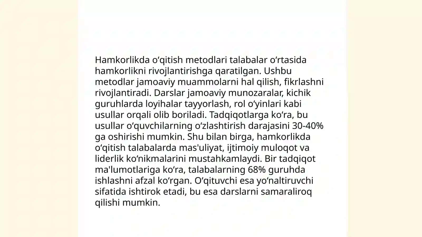 Hamkorlikda oʻqitish texnologiyasi 4