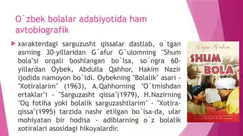 Avtobiografik va biografik qissalar 4