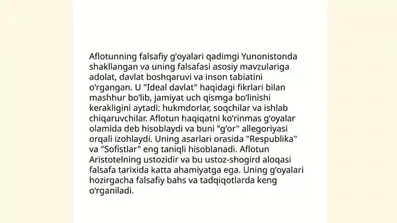 Aflotunning gʻoyalari 4