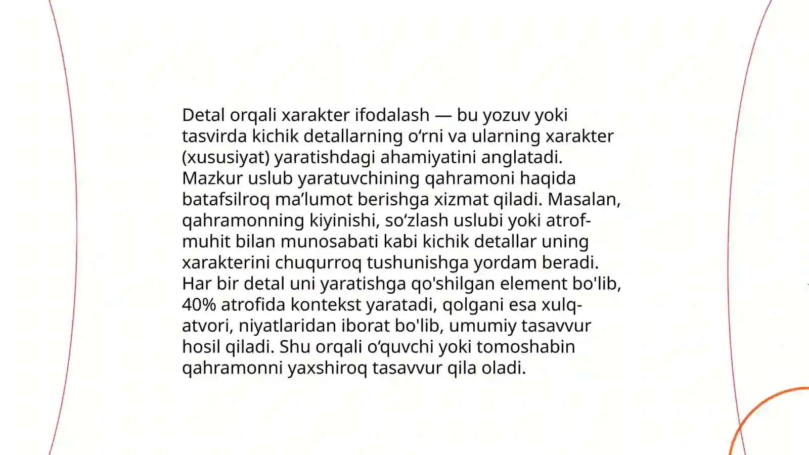Detallar badiiy asardagi vazifasi 4