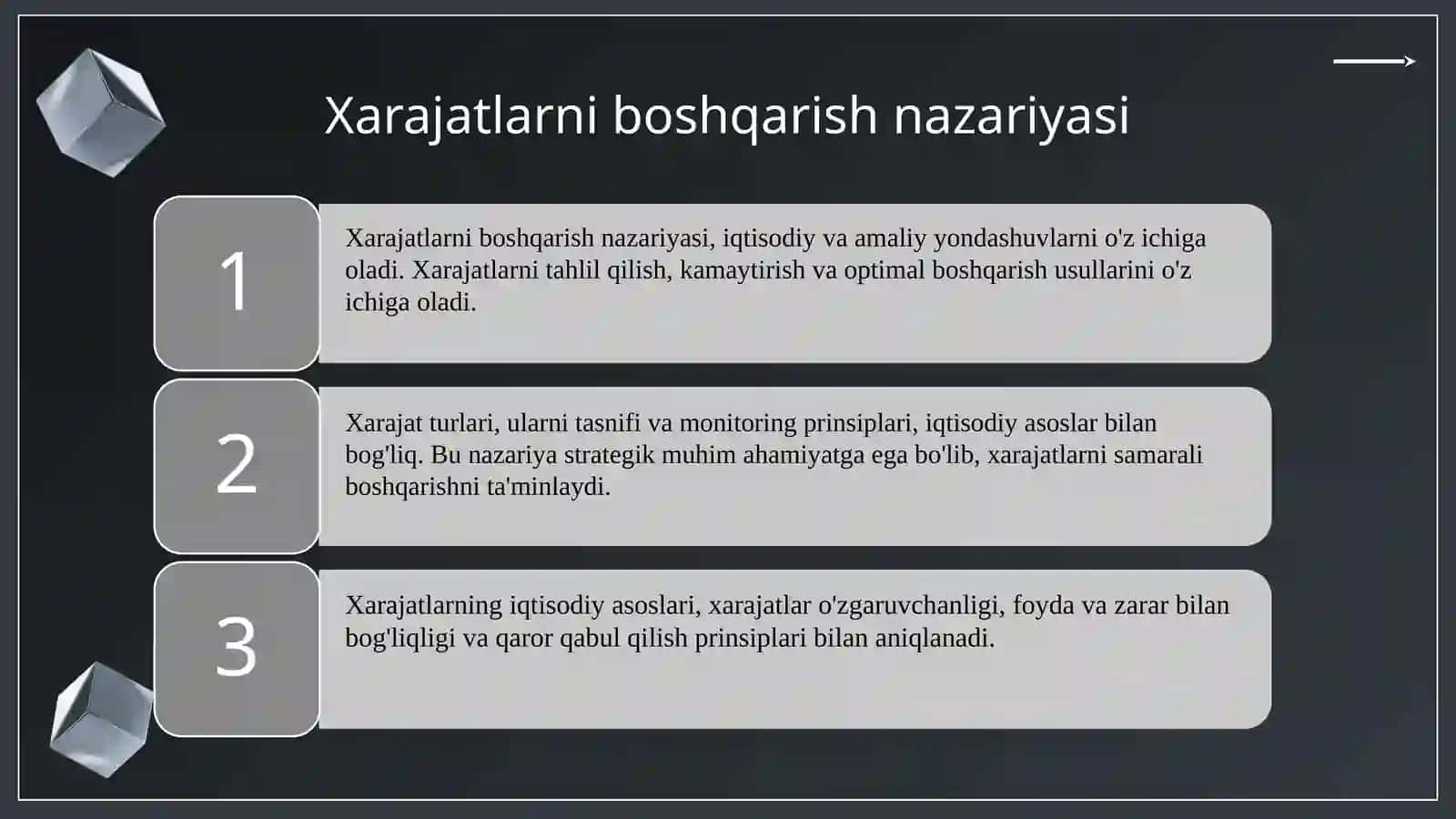 Korxonalarda xarajatlarni boshqarish 4