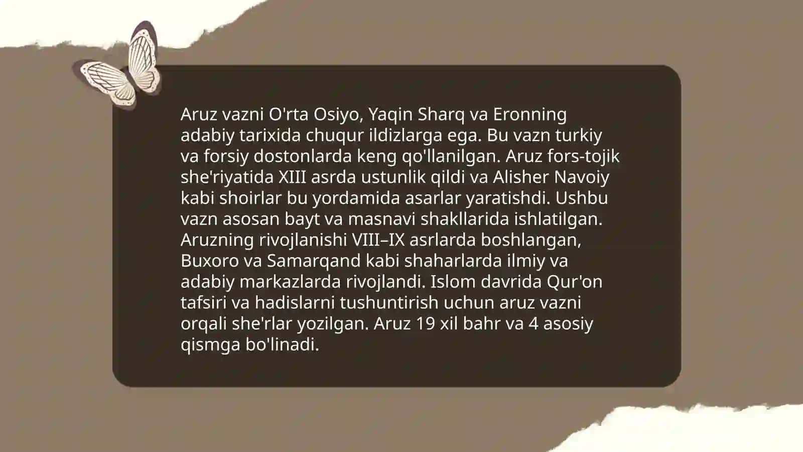 Aruz vaznini paydo boʻlish tarixi 4