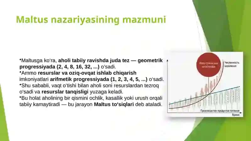 Tomas Maltusning o‘sishi haqida qonun 4