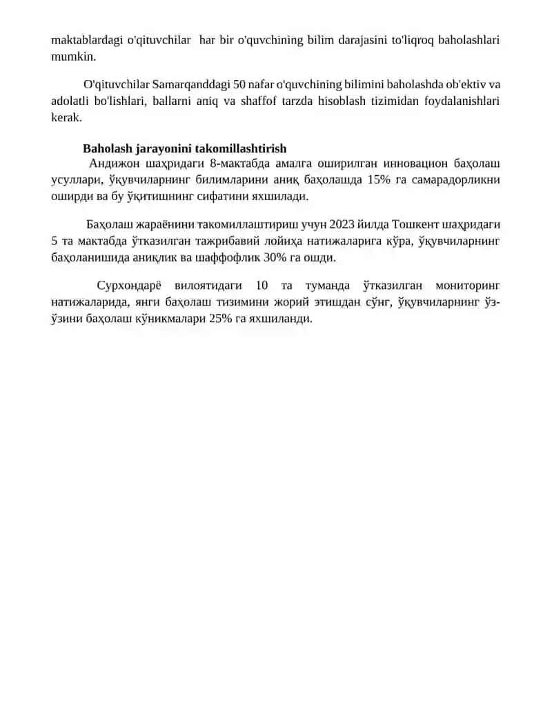 O‘quvchilar bilimlarini baholash 4