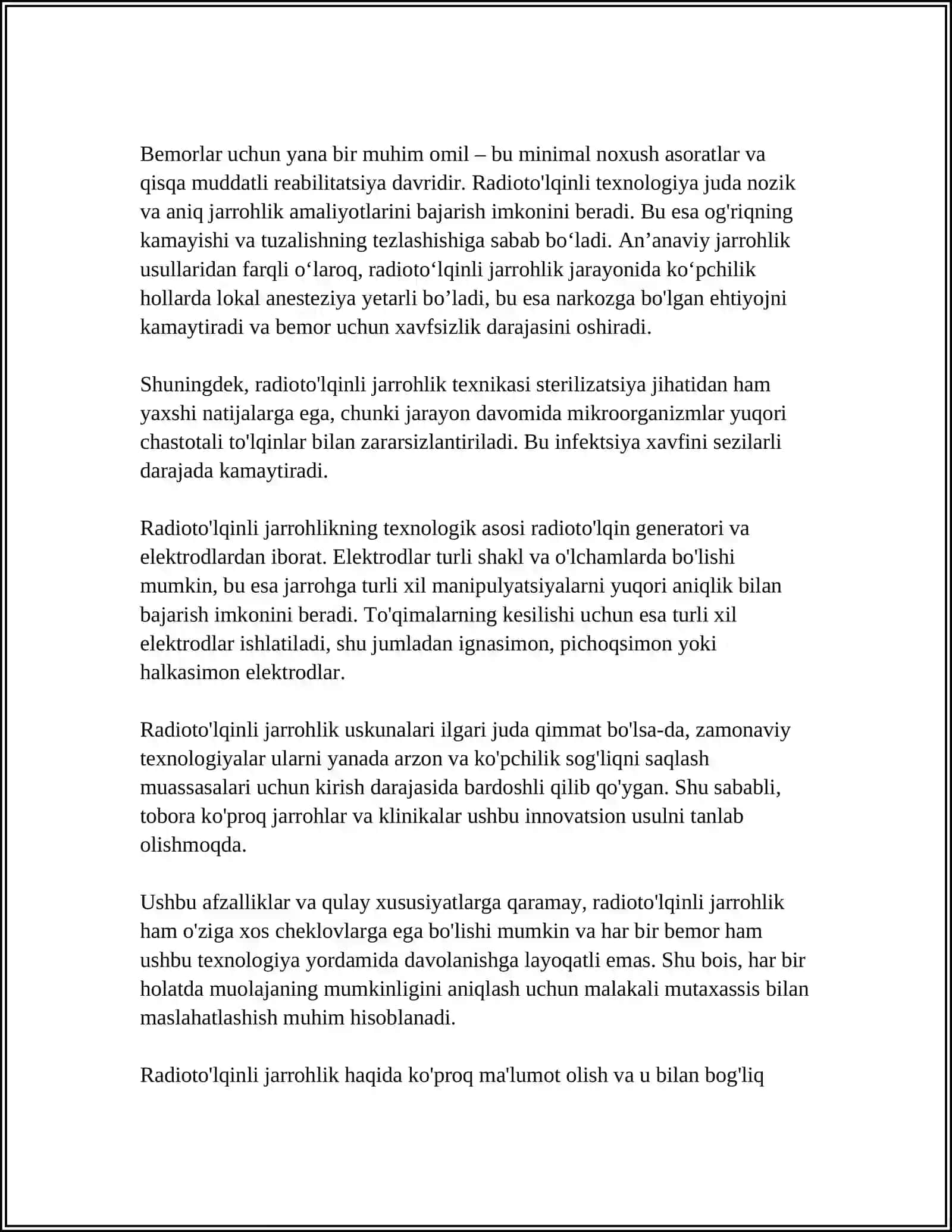 Radioto'lqinli jarrohlikning asoslari 4