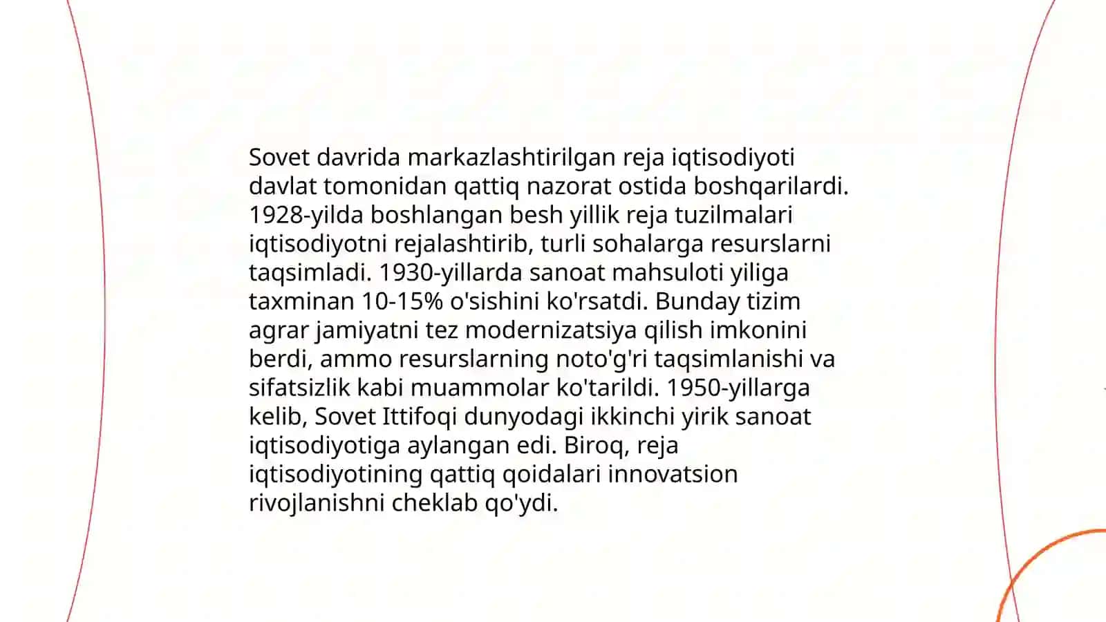 Oʻzbekistonda bozor iqtisodiyotiga oʻtishning zaruriyati va bozor iqtisodiyotining hozirgi holati 4