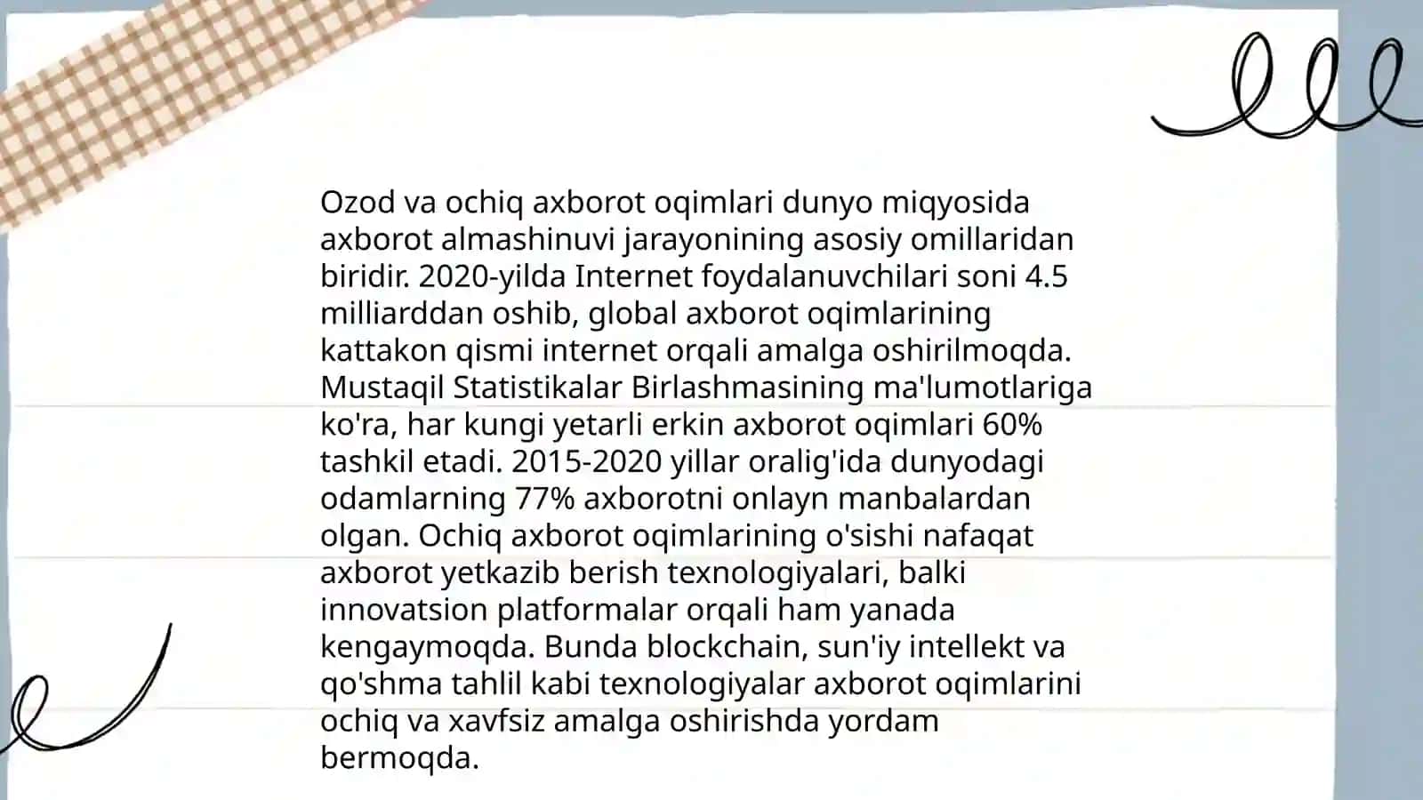 Axborotlashgan jamiyat -svilizatsiya taraqqiyotining yangi tarixiy bosqichlari 4