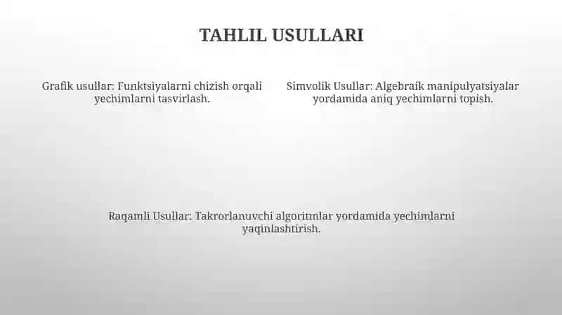 Murakkab tenglamalar yechish usullari 4