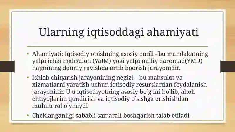 Iqtisodiy resurslar va ularning tushunchalari 4