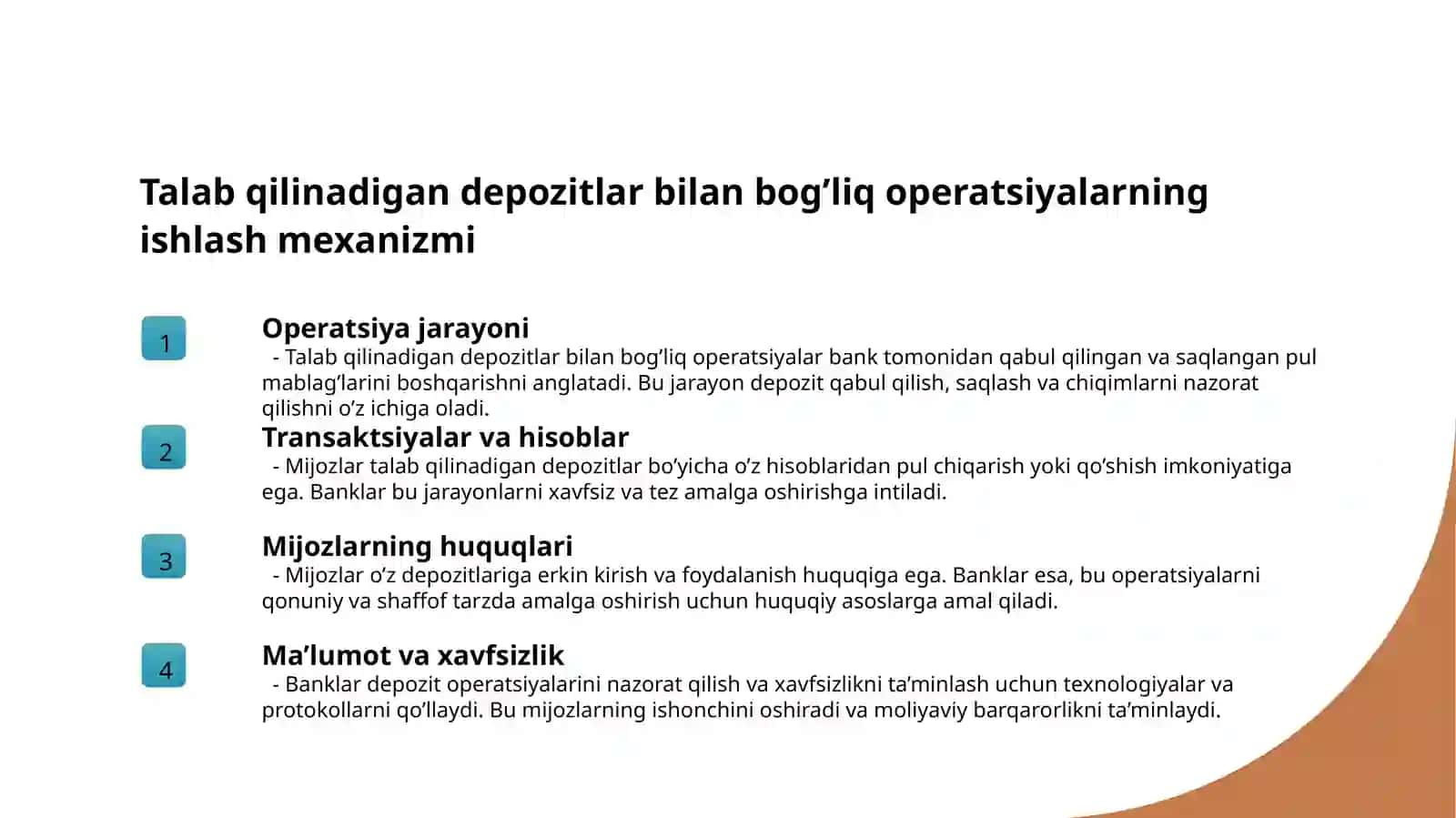 Tijorat banklarining talab qilinadigan depozit turlari va operatsiyalari mohiyati 4